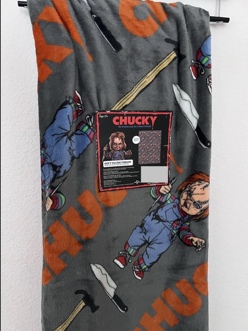 NEW Chucky Halloween Plush Throw Blanket